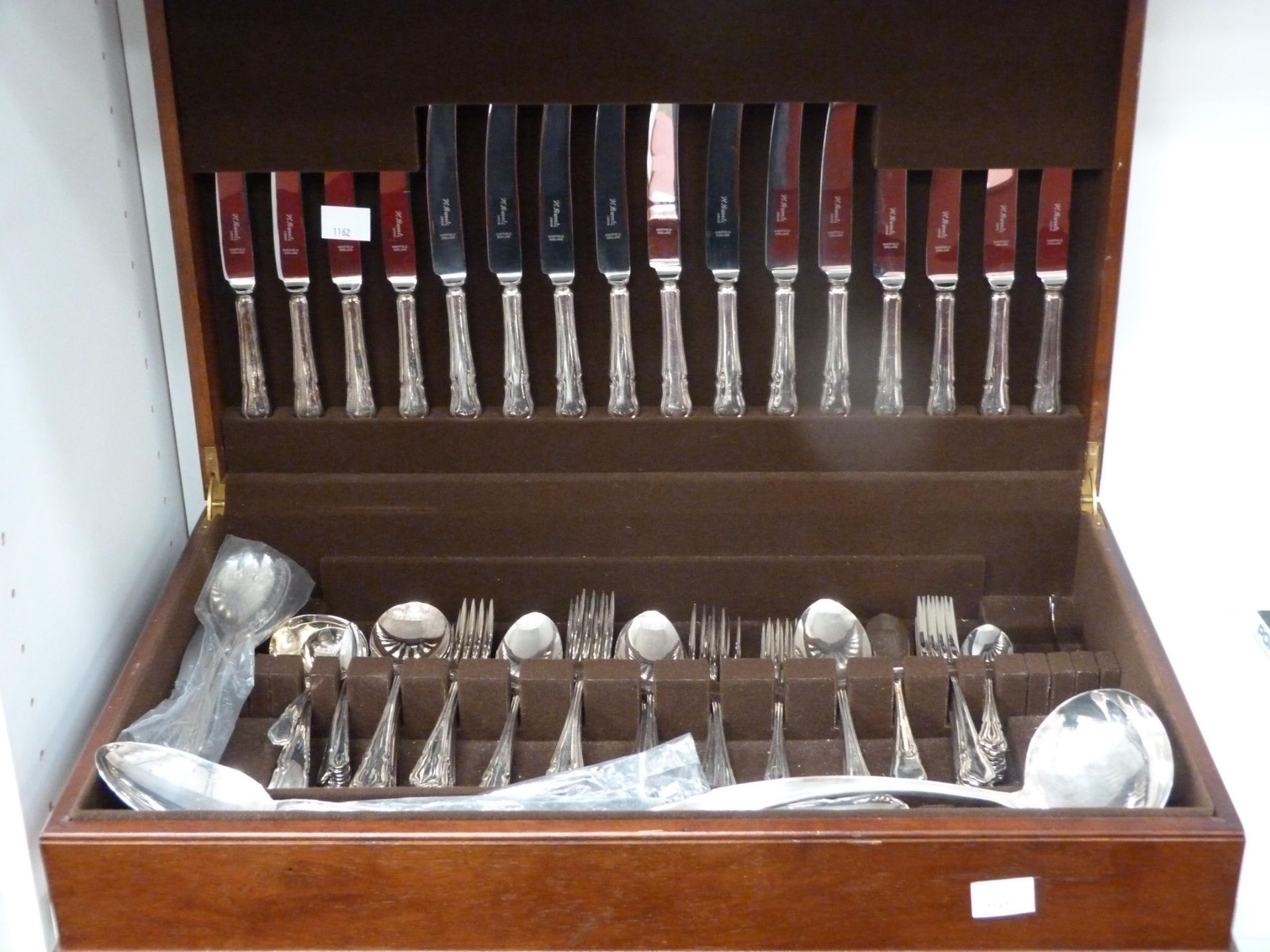 A 94 Piece Silver Plated Canteen of Cutlery from 'The Cutlery Shop' engraved H. Perouetz to