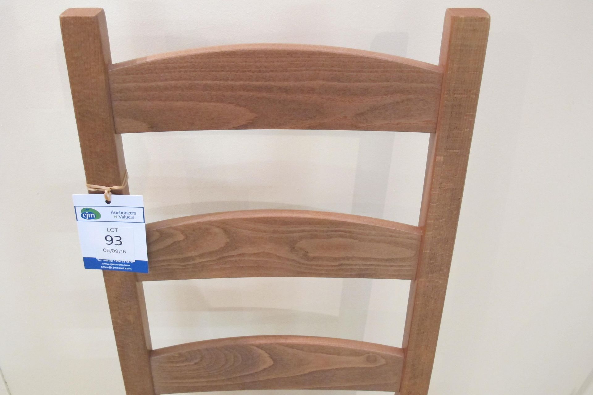 Eaves ladder back chair with olive seat pad. - Image 2 of 3