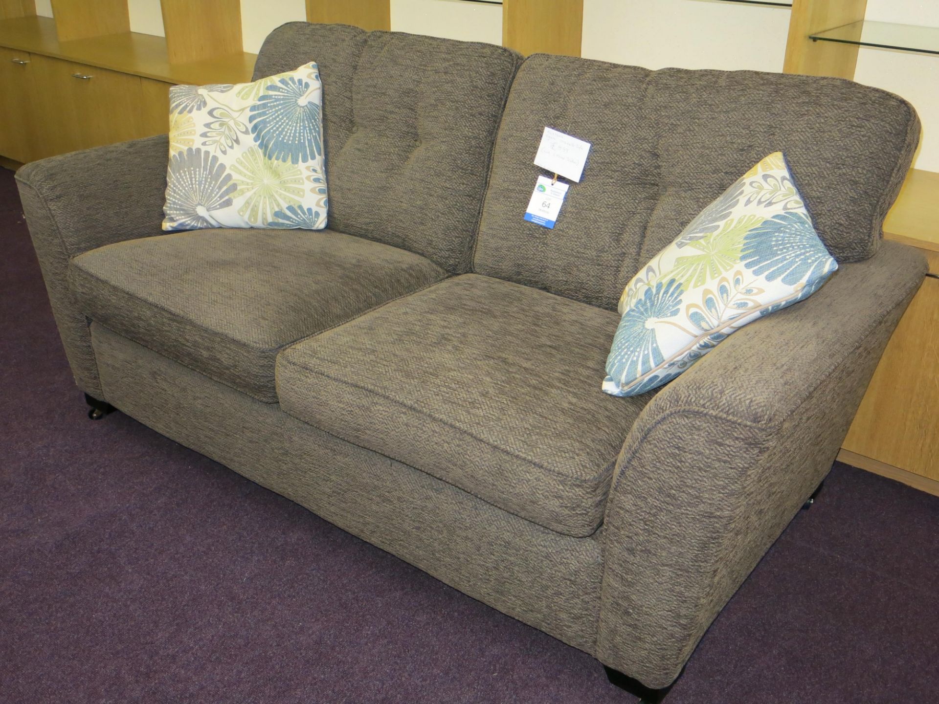 Alstons Vigaro three seat sofa together with two floral scatter cushions. The sofa cover is - Image 3 of 3