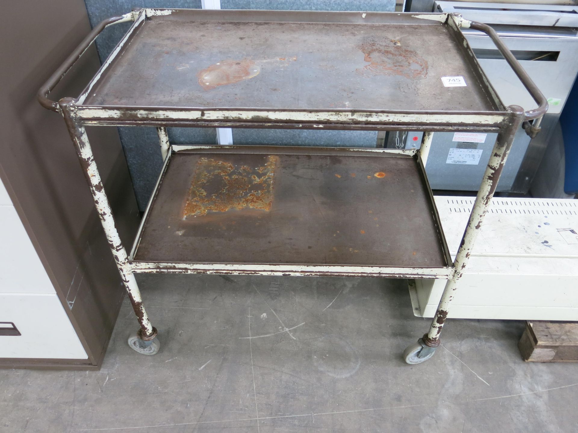 * A wheeled 2 tier trolley