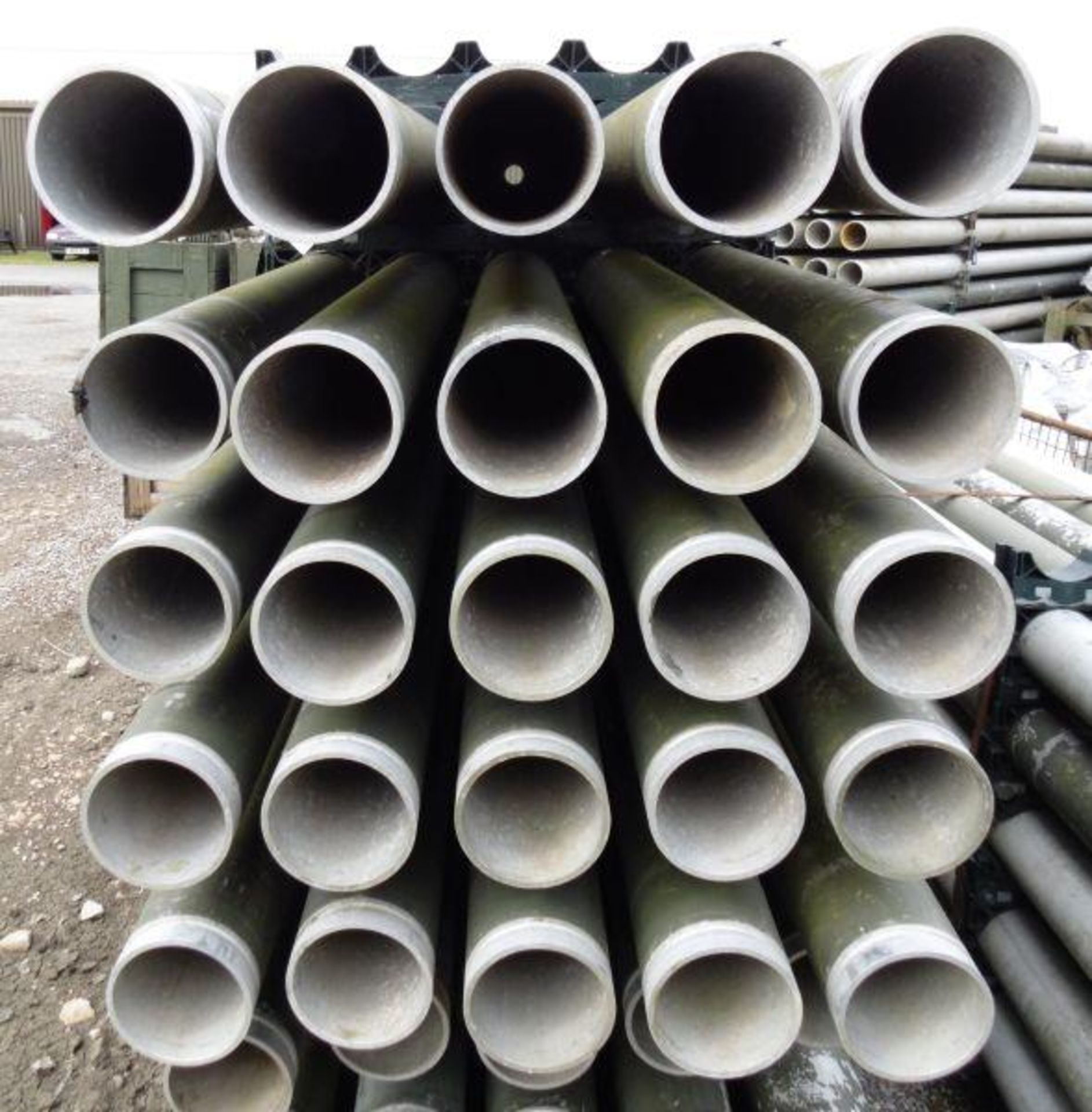 * 25 x Ex MOD aluminium fuel pipes, 4'' (101mm) diameter, 6000mm long, approx 7mm thick wall ( - Image 2 of 3