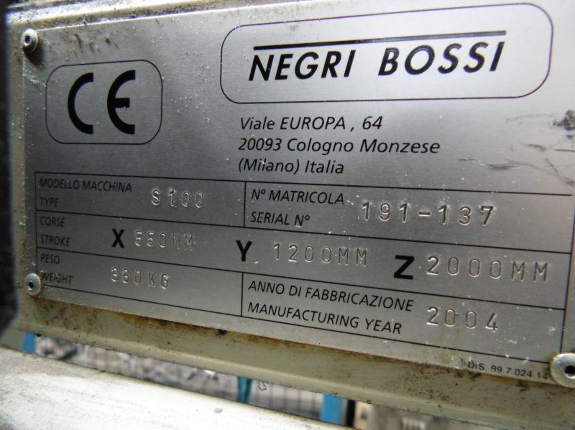 * Negri Bossi Robot (Excl pendant), YOM 2004, type S100, serial number 191-137, cross stroke - Image 5 of 7