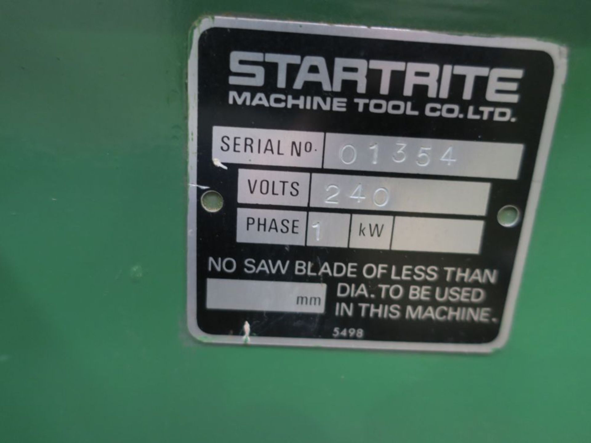 * Startrite T30 Slide Table Spindle Moulder. Serial Number 01354. 1 Phase, 240V - Image 6 of 6