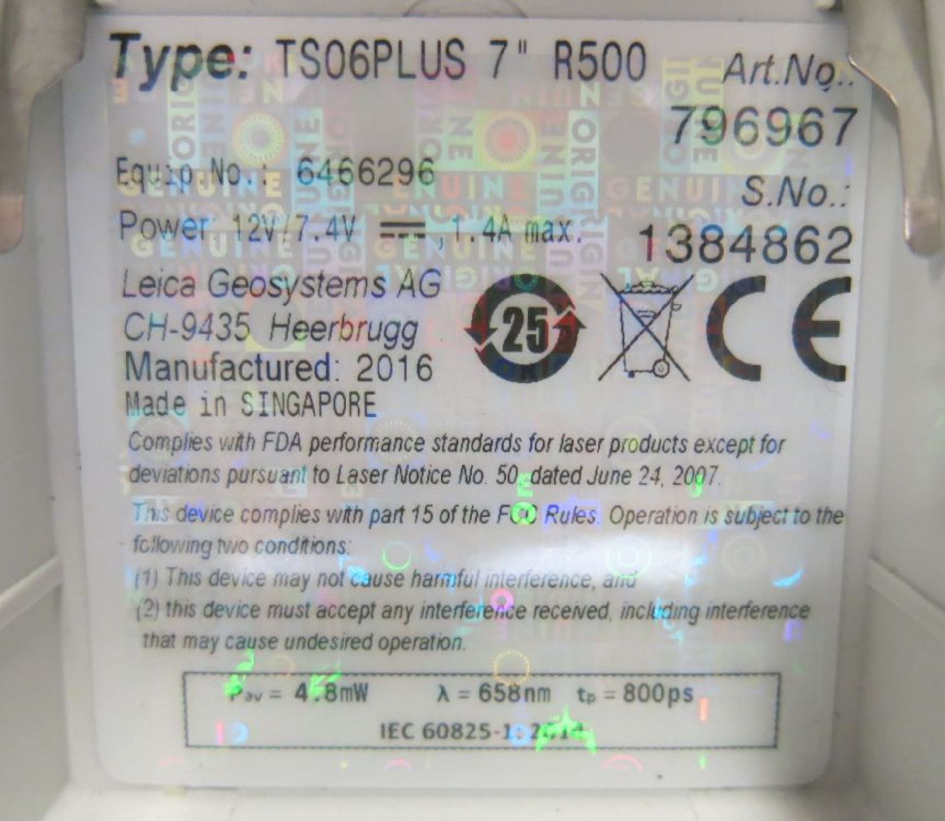 * Leica TS 06 Plus 7'' R500 Total Station Surveying Package comprising: Leica Flexfield TS 06 - Image 11 of 22