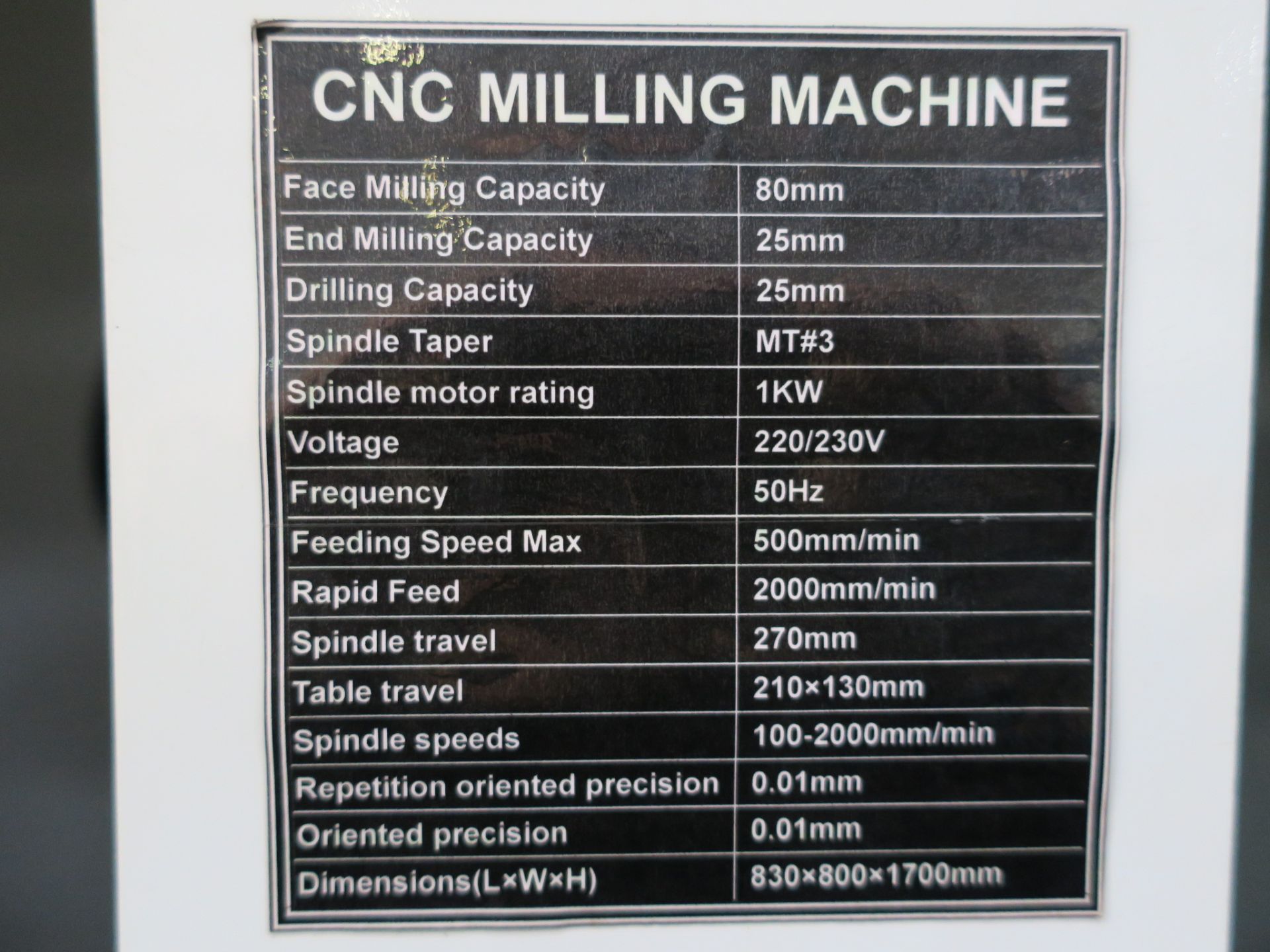 * A Pico CNC Milling Machine, serial number 144325. Year of Manufacture 2008. 240V, 50Hz. - Image 6 of 8