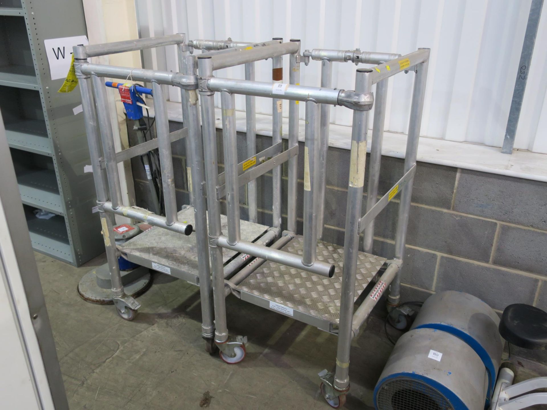 * 2 x Small aluminium wheeled access platforms