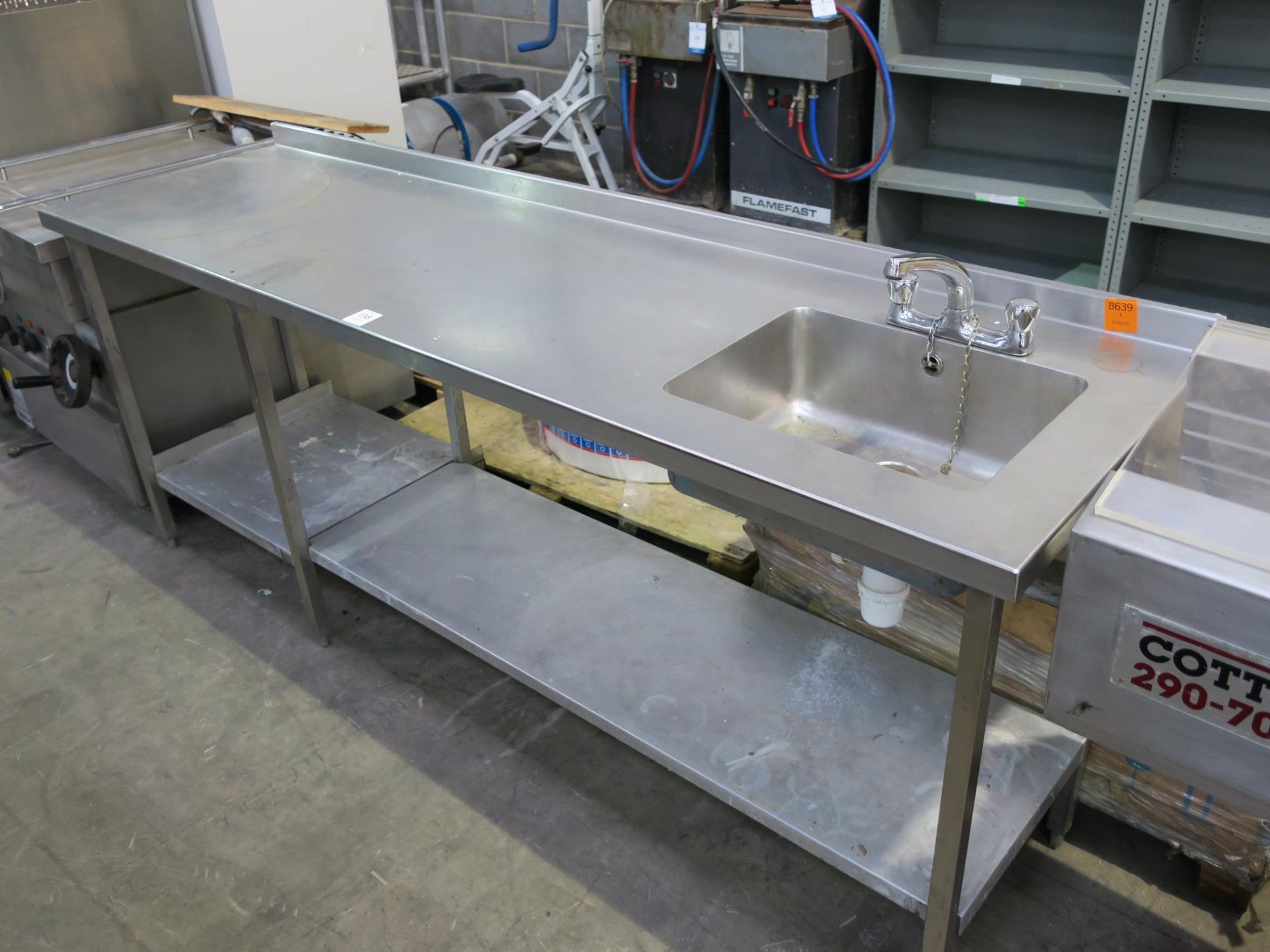 A Stainless Steel Preparation/Sink Unit. Please note there is a £5 plus VAT lift out fee on this