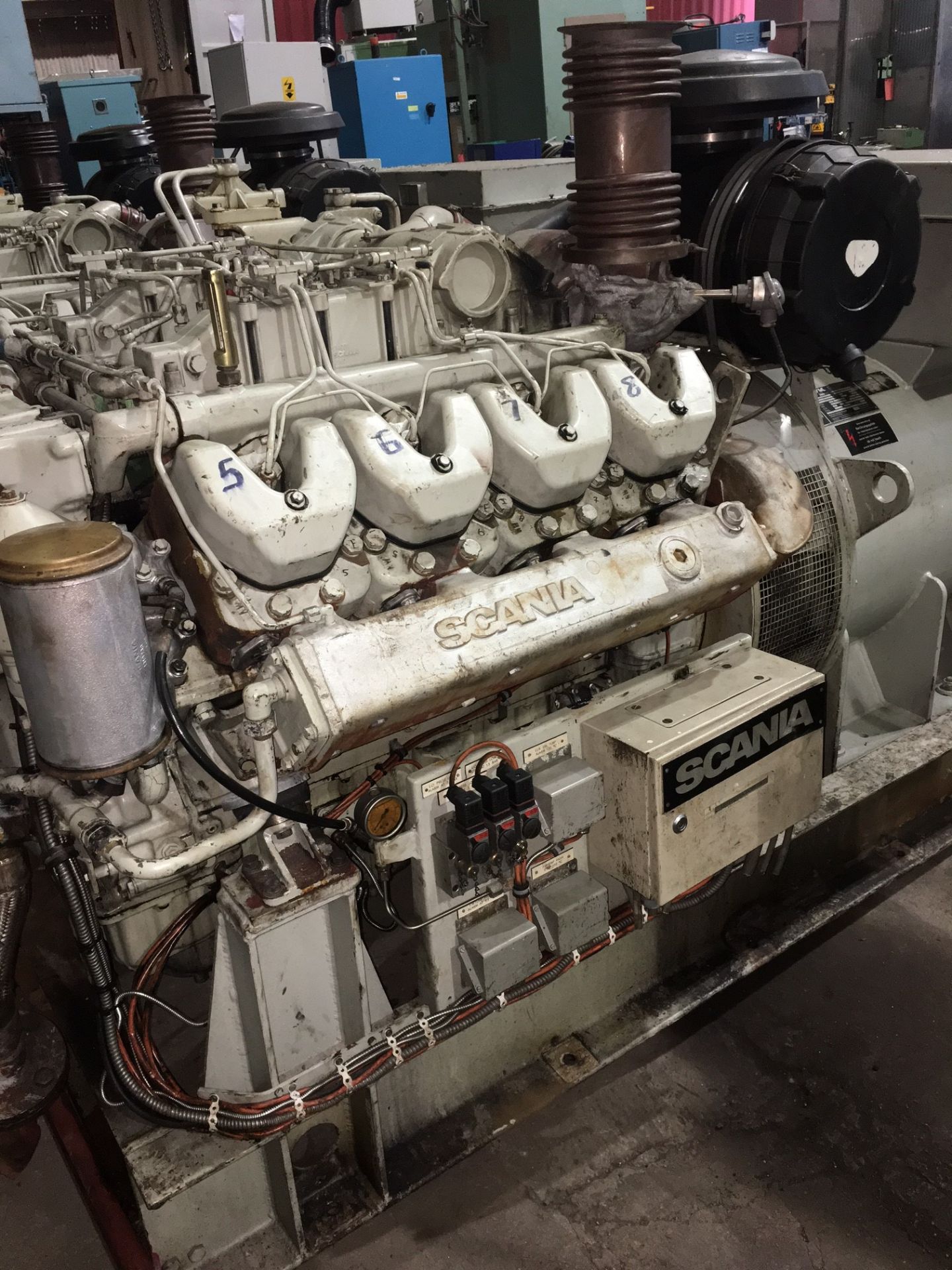 * 400 Kva Scania Avk Marine Diesel Generator. Engine Scania Type DI1478, V8 8 cylinder engine - Bild 5 aus 9