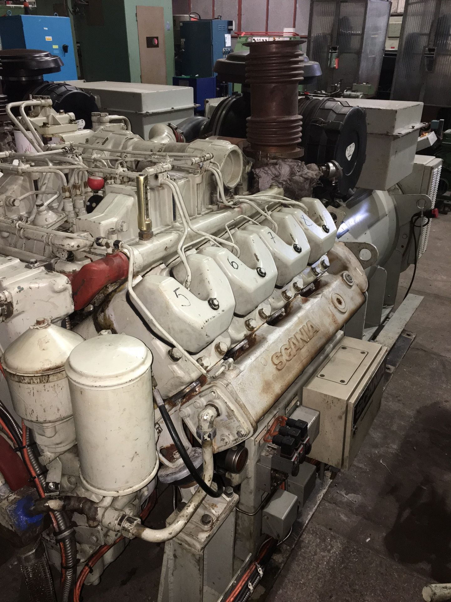* 400 Kva Scania Avk Marine Diesel Generator. Engine Scania Type DI1478. V8 8 cylinder engine - Bild 2 aus 7