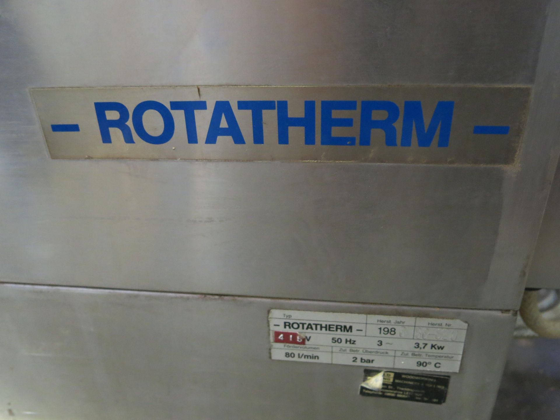 * Rotatherm Industrial Tool Washer, year of manufacture 1986, 415V, 3 PHS, 3.7kW, 80L/min, 2 bar - Bild 5 aus 6