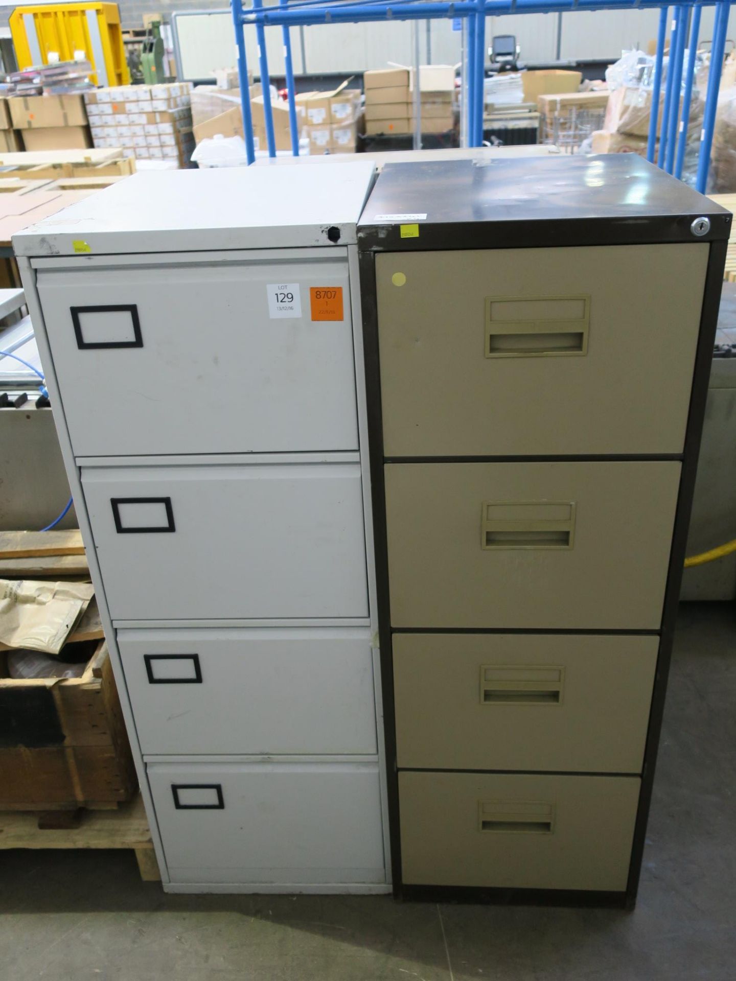 * 2 x 4 Drawer Metal filing cabinets