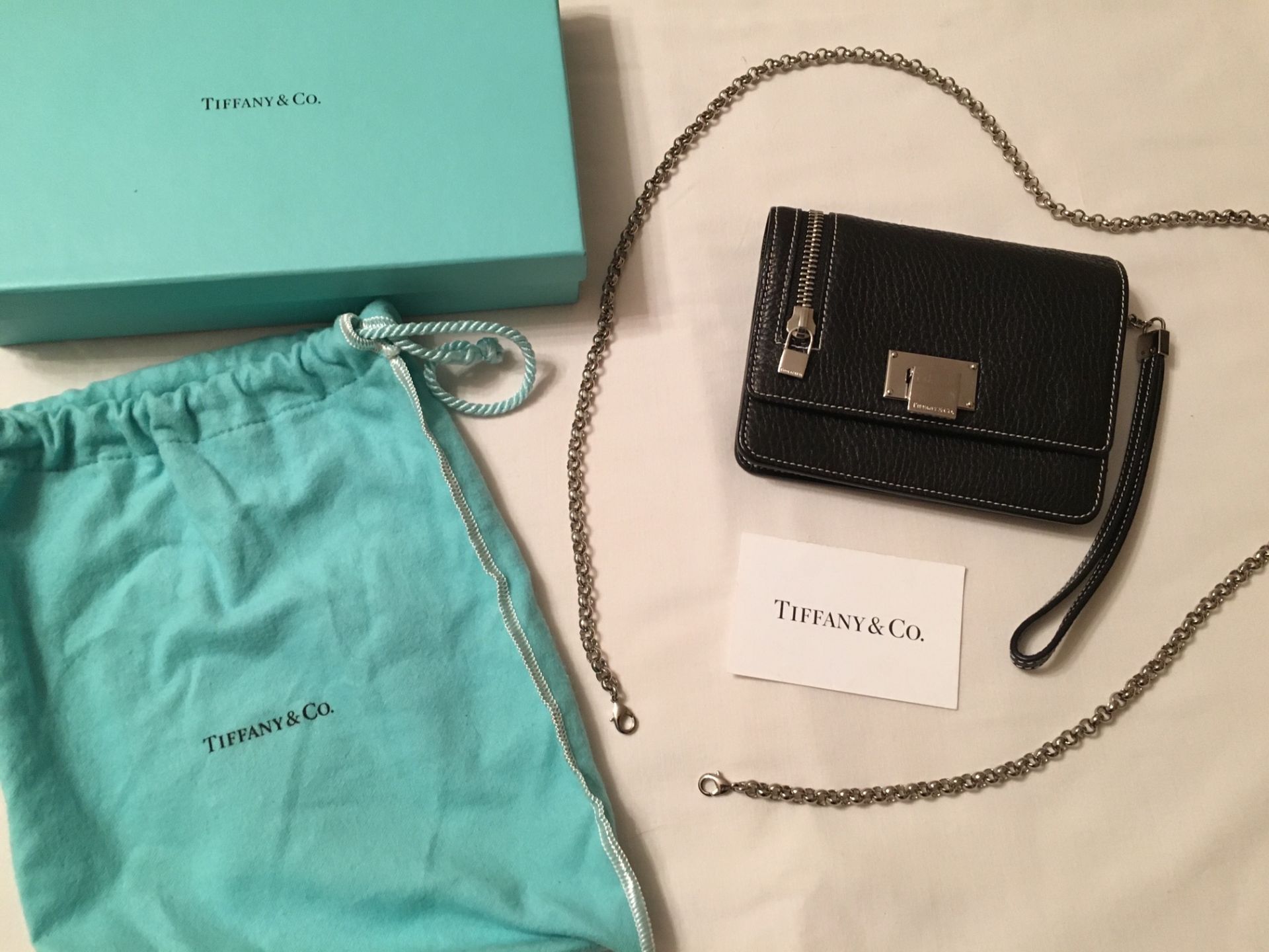 TIFFANY & CO BLACK PURSE/BAG WITH TIFFANY & CO DUSTBAG