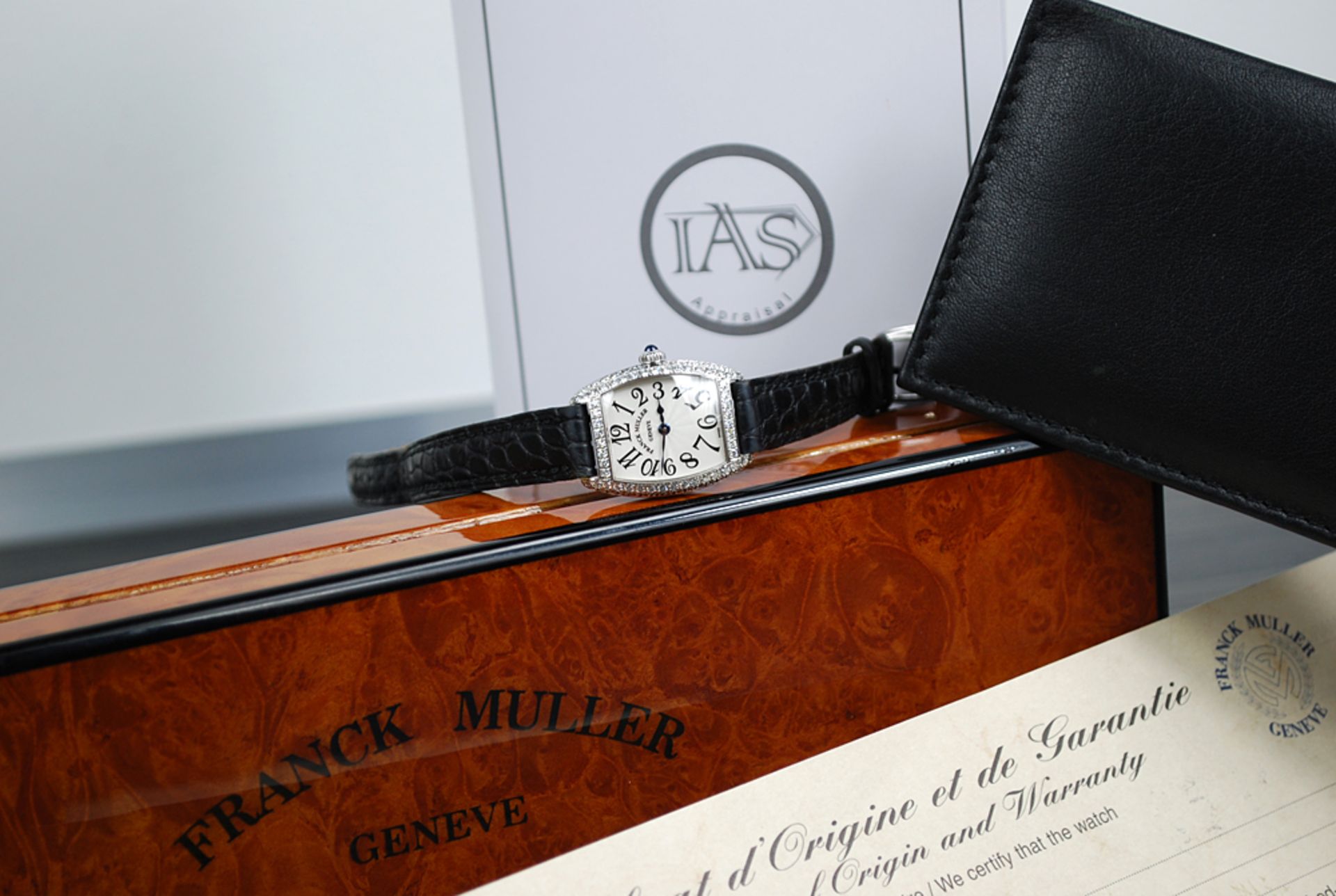 * FRANCK MULLER – CINTREE CURVEX WATCH:  18K WHITE GOLD & DIAMOND ENCRUSTED!  VALUATION $35,500.00 - Image 9 of 19