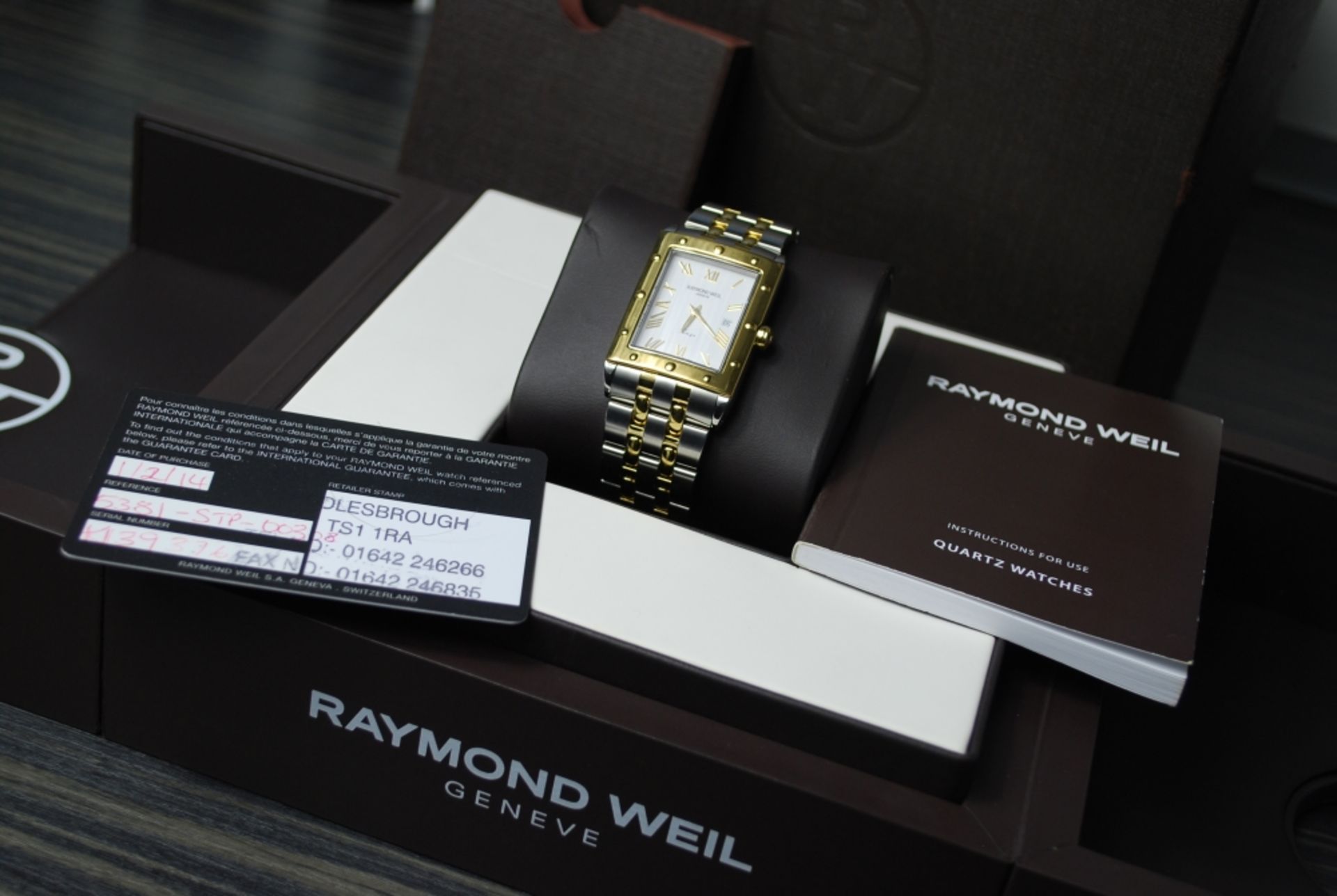 2014 Raymond Weil 'Tango' - Gold & Steel - Complete boxset/ Warranty card etc - Image 3 of 6