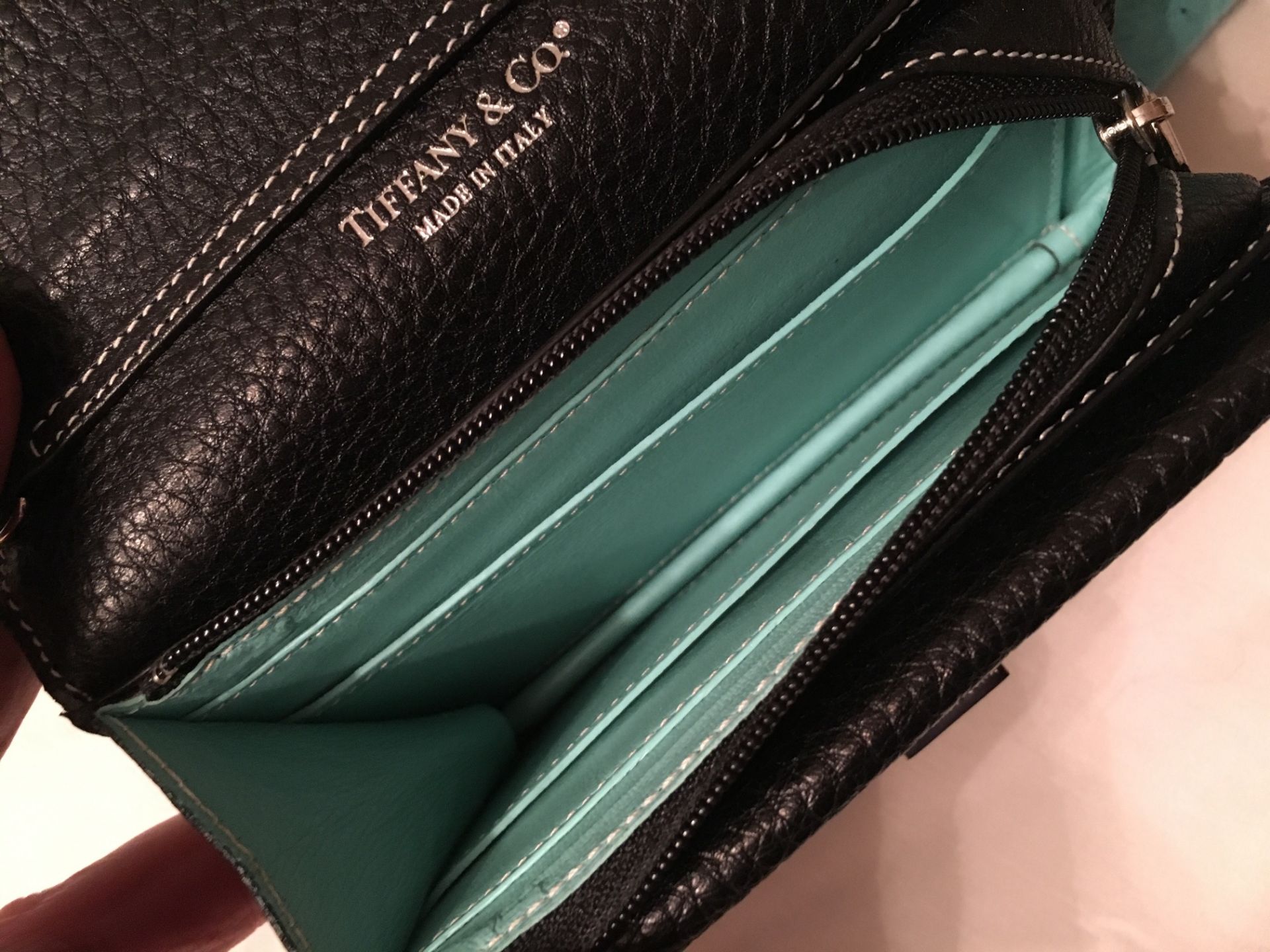 TIFFANY & CO BLACK PURSE/BAG WITH TIFFANY & CO DUSTBAG - Image 4 of 4