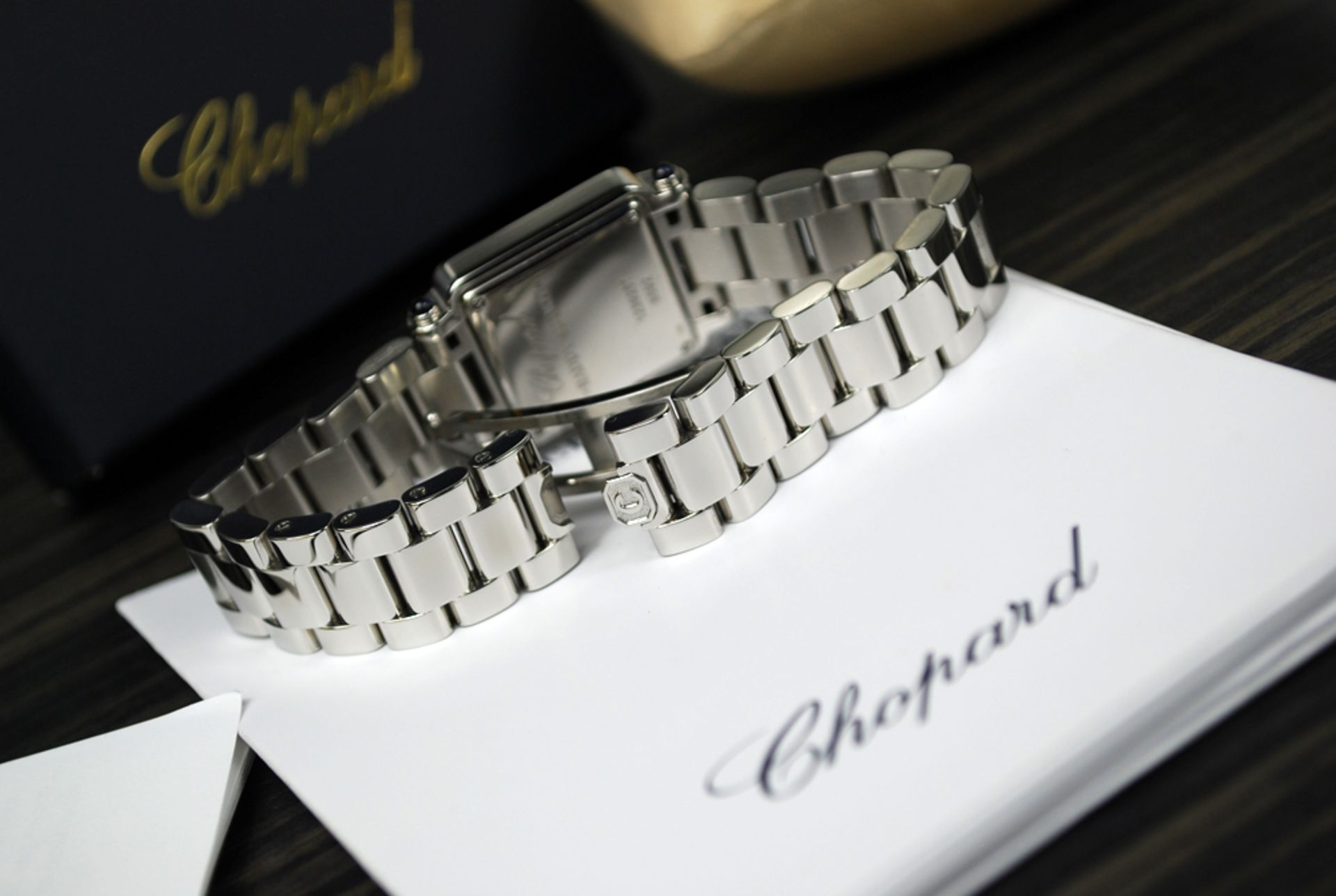 CHOPARD – FLOATING DIAMOND 'HAPPY SPORT SQUARE' with DIAMOND BEZEL!  est RRP $25,710.00 !!! - Image 10 of 12