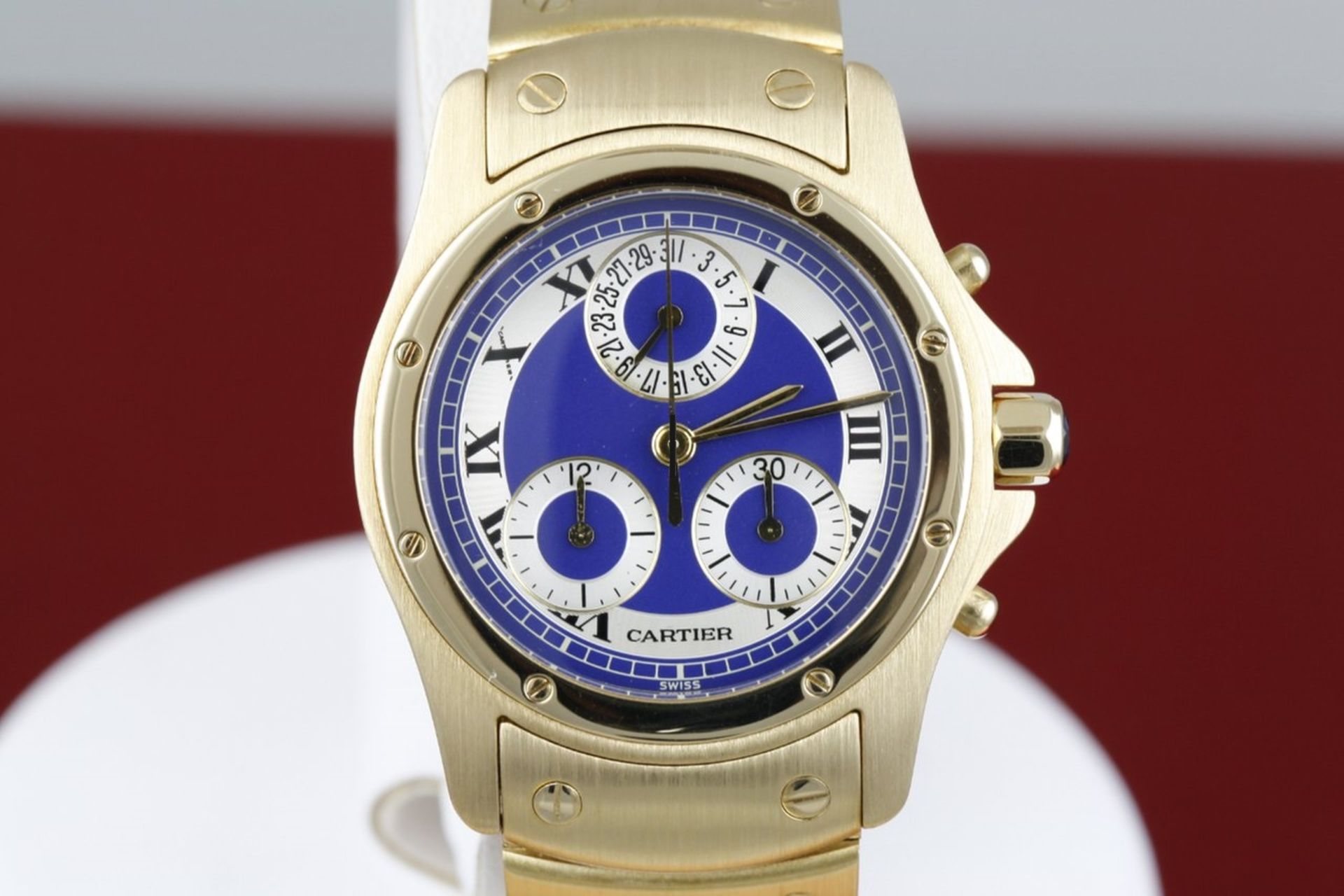 Cartier Santos Ronde Cougar Chronograph 18k Watch