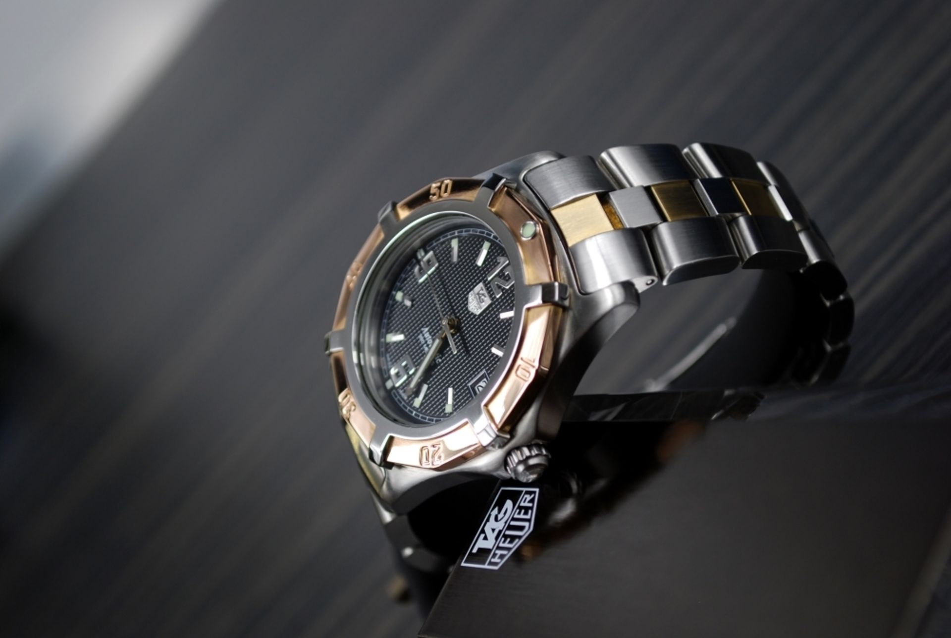 **RARE** TAG Heuer - AUTOmatic BiMetal Steel/ Gold - *Slate Grey Waffle Dial* - Image 3 of 9