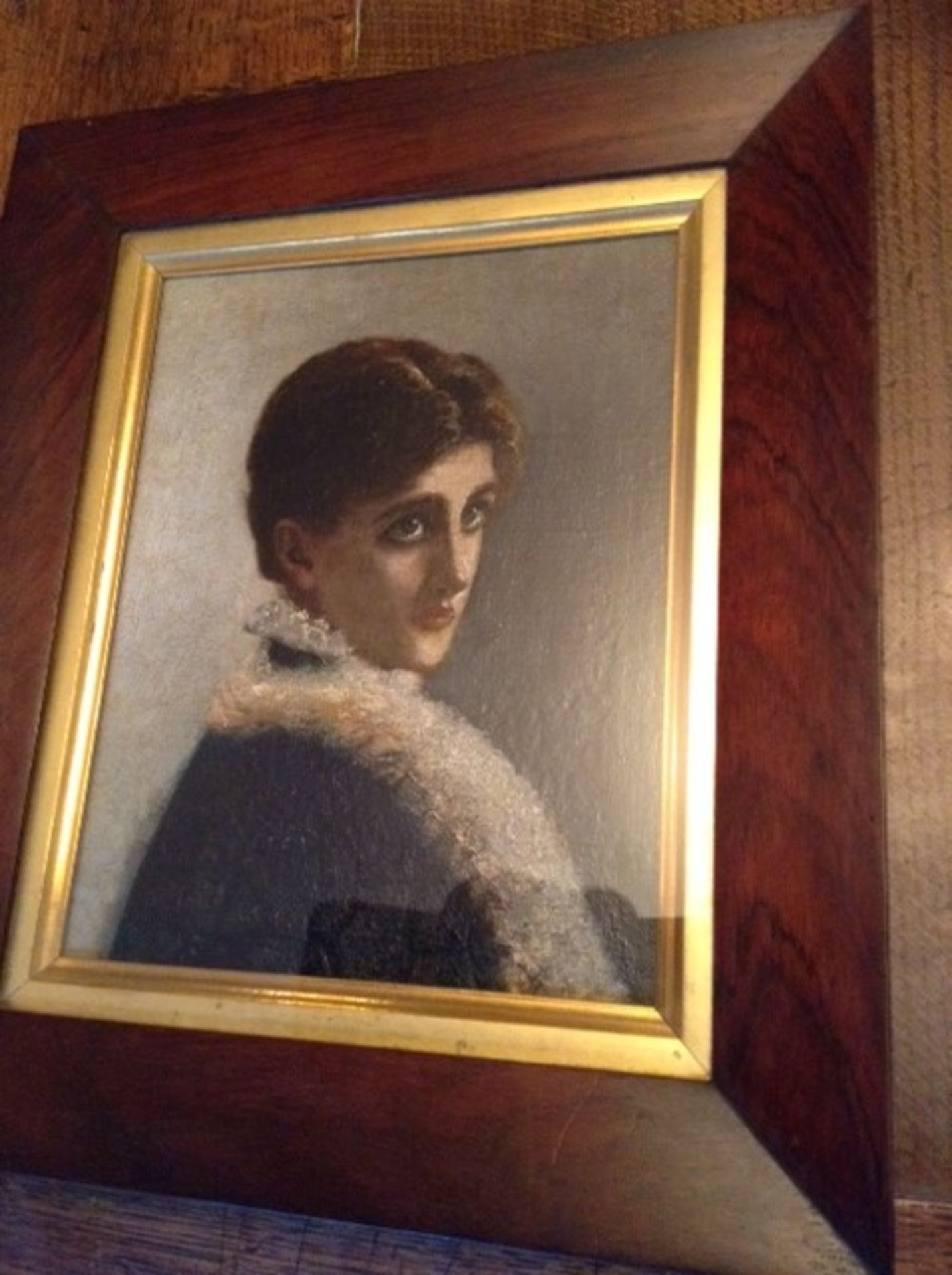 19th CENTURY ENGLISH SCHOOL OIL ON CANVAS, PORTRAIT OF LADY - Image 2 of 2