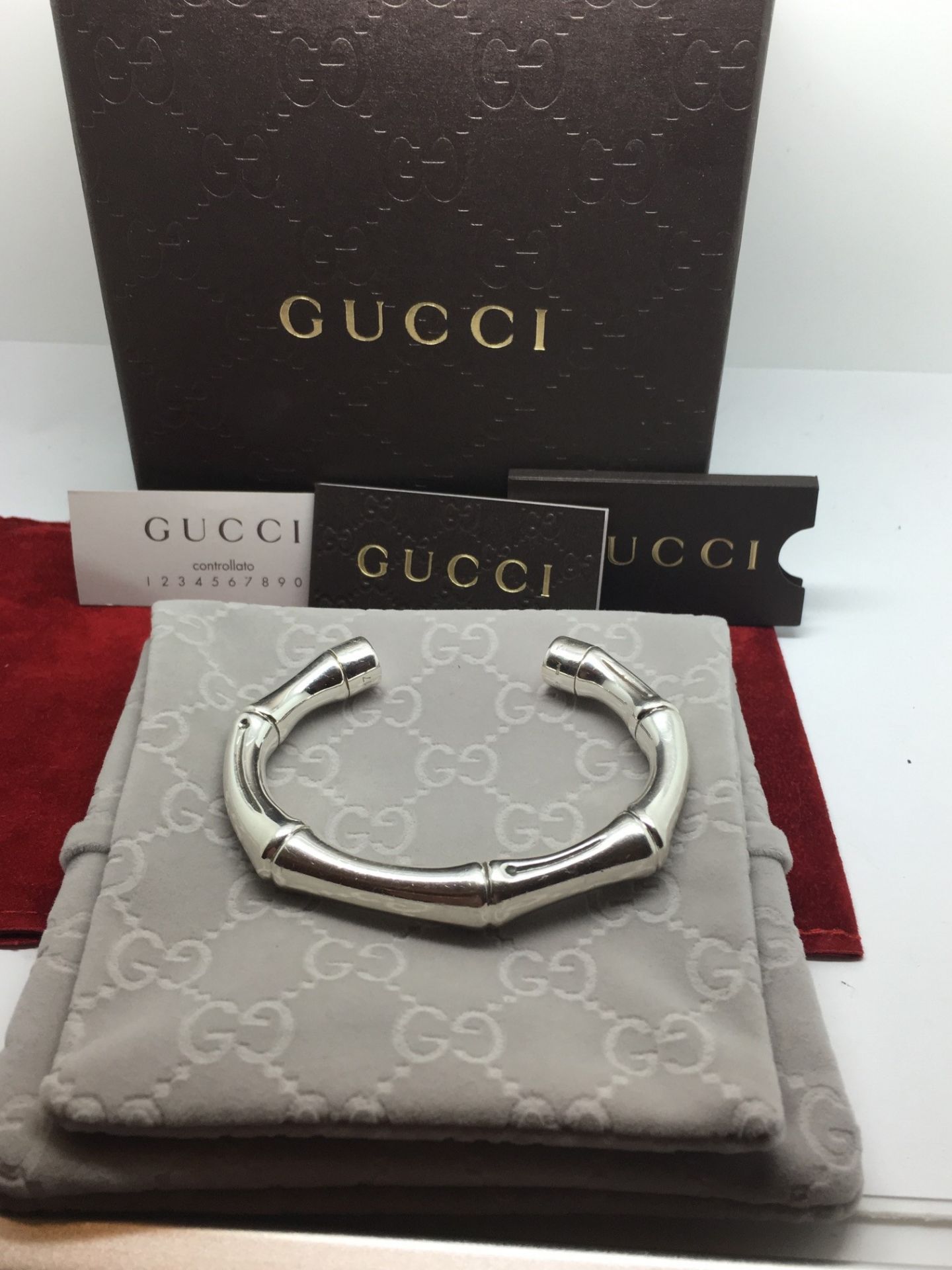 GUCCI SILVER BAMBOO BRACELET - GUCCI CURRENT ITEM