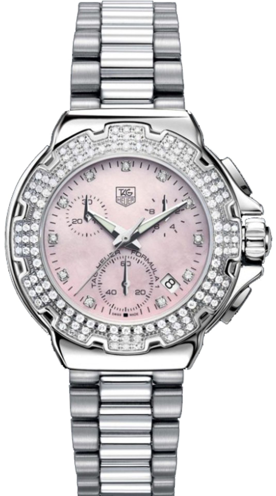 ❤ Gorgeous❤ *PINK* TAG Heuer F1 Formula One *Sparkling* Chrono - RARE MODEL - - Image 2 of 6