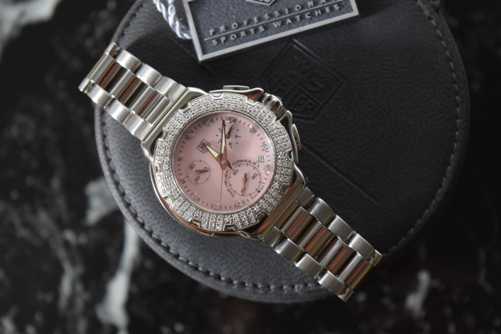 ❤ Gorgeous❤ *PINK* TAG Heuer F1 Formula One *Sparkling* Chrono - RARE MODEL - - Image 3 of 6