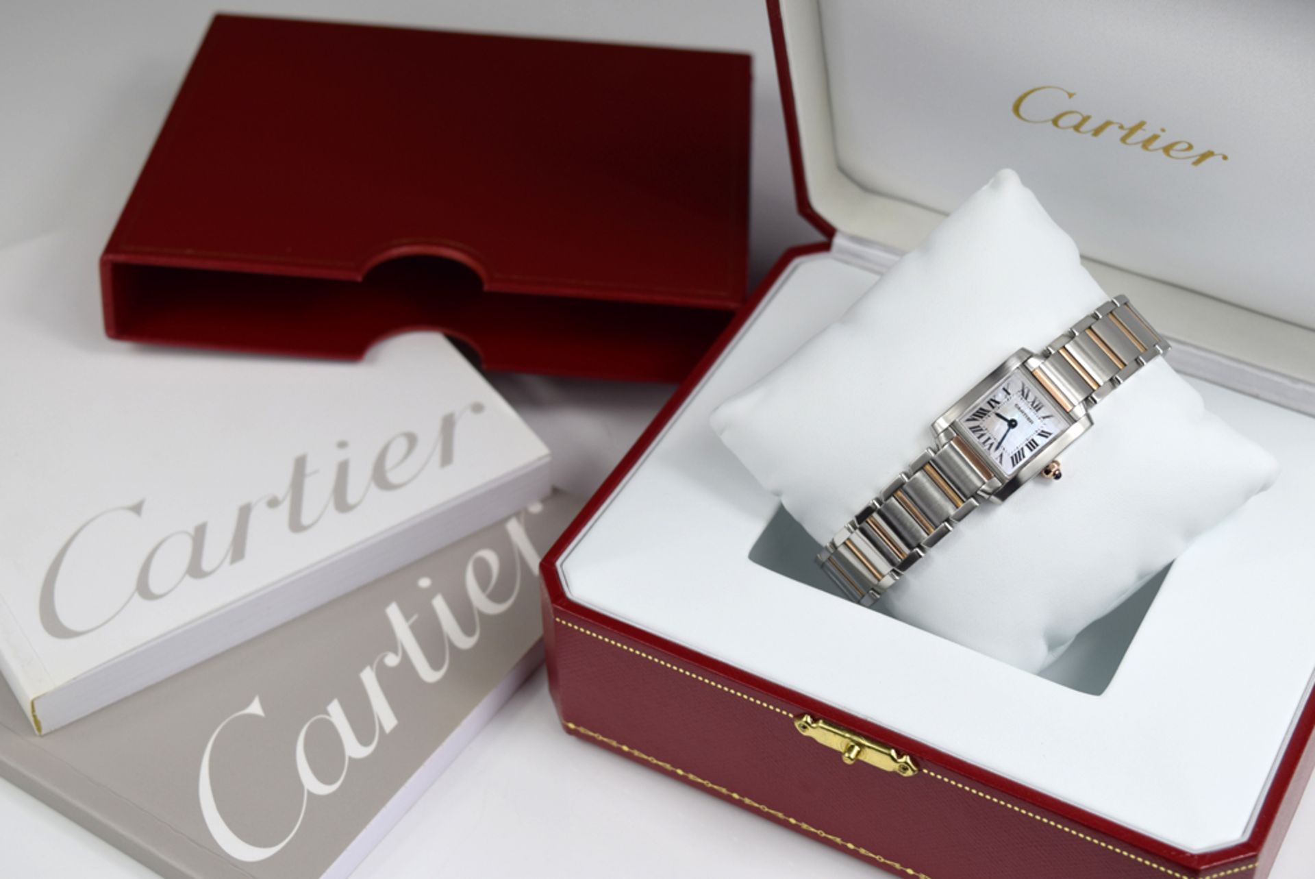 CARTIER TANK 'FRANCAISE' - 18K GOLD & STEEL 'W51007Q4' - Image 3 of 10