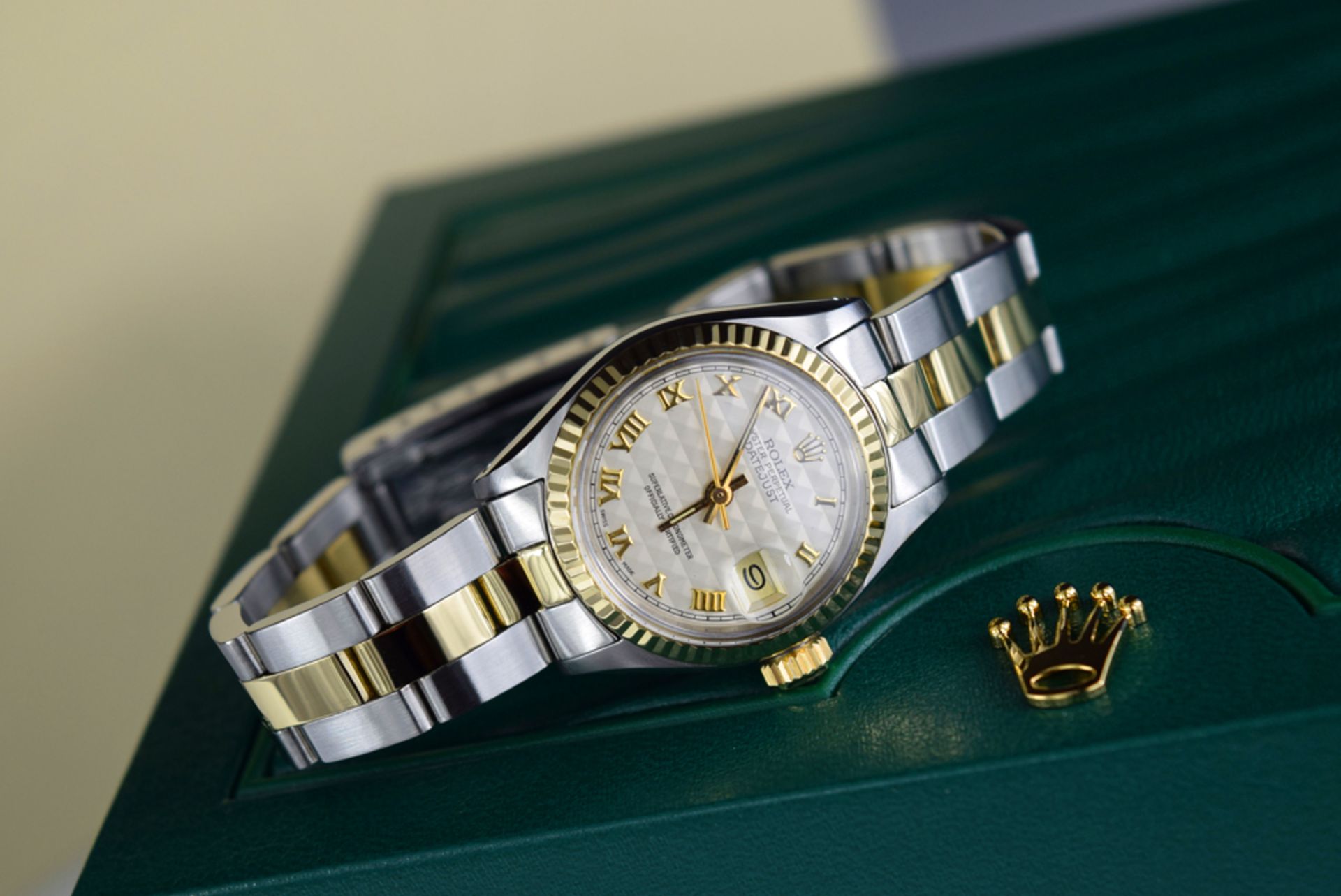 ROLEX - GOLD & STEEL LADY DATEJUST with CREAM PYRAMID Dial - Looks Incredible!!!