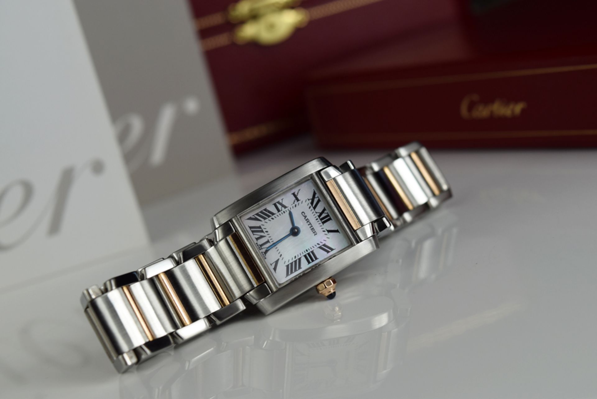 CARTIER TANK 'FRANCAISE' - 18K GOLD & STEEL 'W51007Q4' - Image 2 of 10