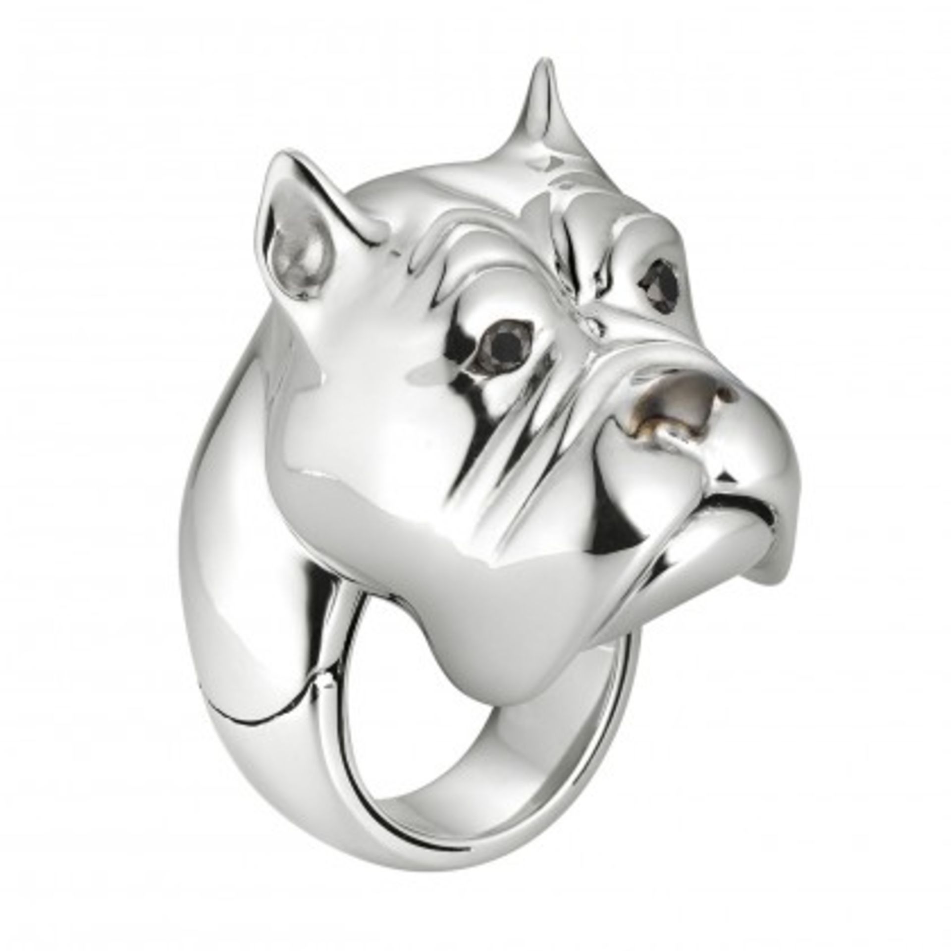 Fine Monte Carlo Famous Zegg & Cerlati 18ct White Gold Bulldog Secret Compartment Ring 38.70 Grams