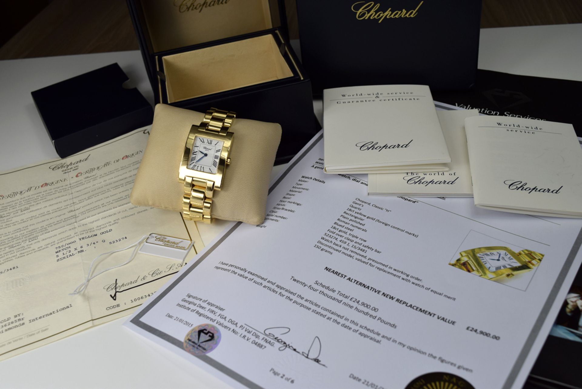 ❖ CHOPARD ❖ – CLASSIC 'HOUR' XL in 18k SOLID GOLD! XL (40mm x 30mm) BOX AND PAPERS! - Image 12 of 14