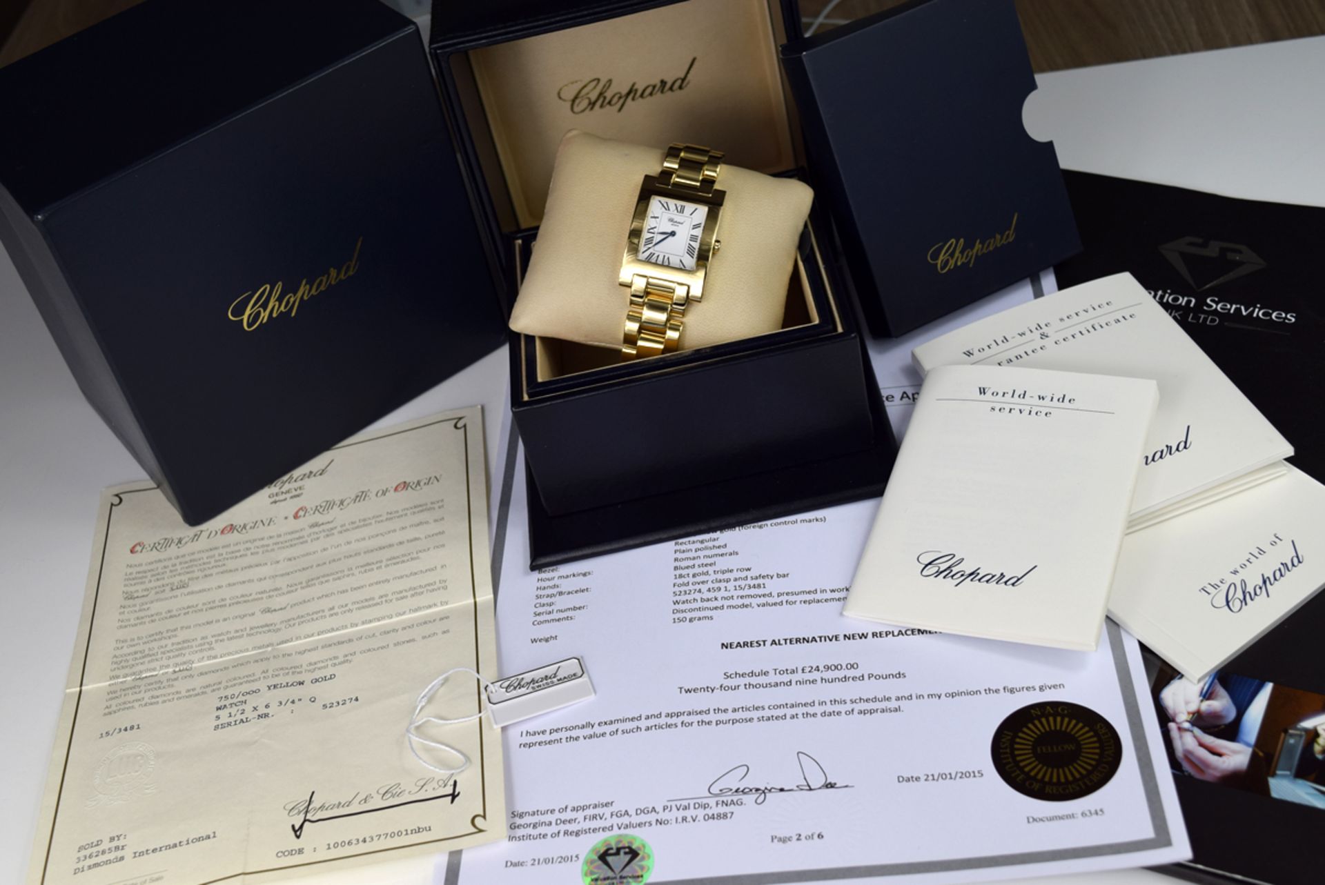 ❖ CHOPARD ❖ – CLASSIC 'HOUR' XL in 18k SOLID GOLD! XL (40mm x 30mm) BOX AND PAPERS! - Image 3 of 14