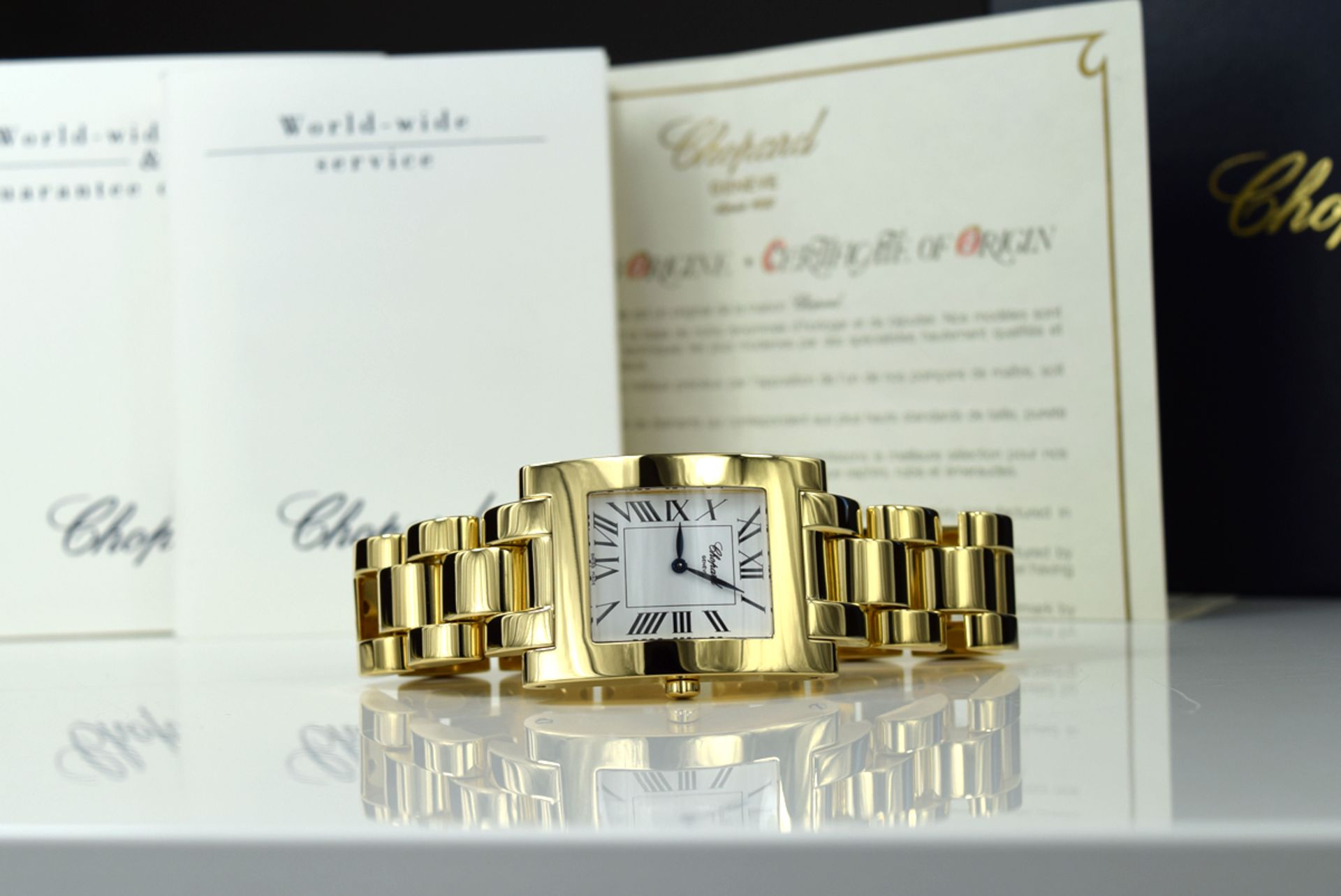 ❖ CHOPARD ❖ – CLASSIC 'HOUR' XL in 18k SOLID GOLD! XL (40mm x 30mm) BOX AND PAPERS!