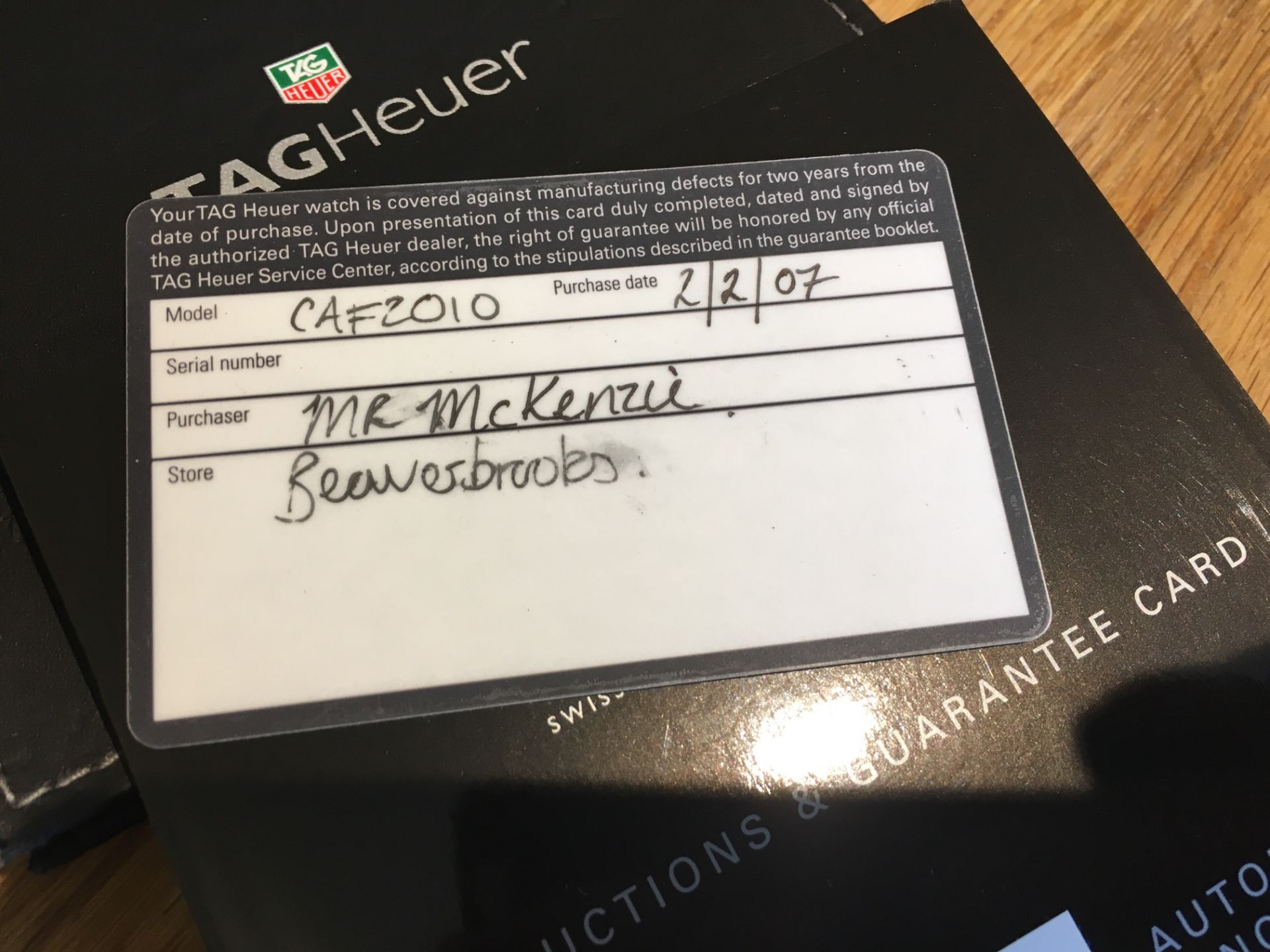 TAG HEUER AQUARACER CAF2110 BOXED WITH PAPERS + ORIGINAL RECEIPT - Image 6 of 7