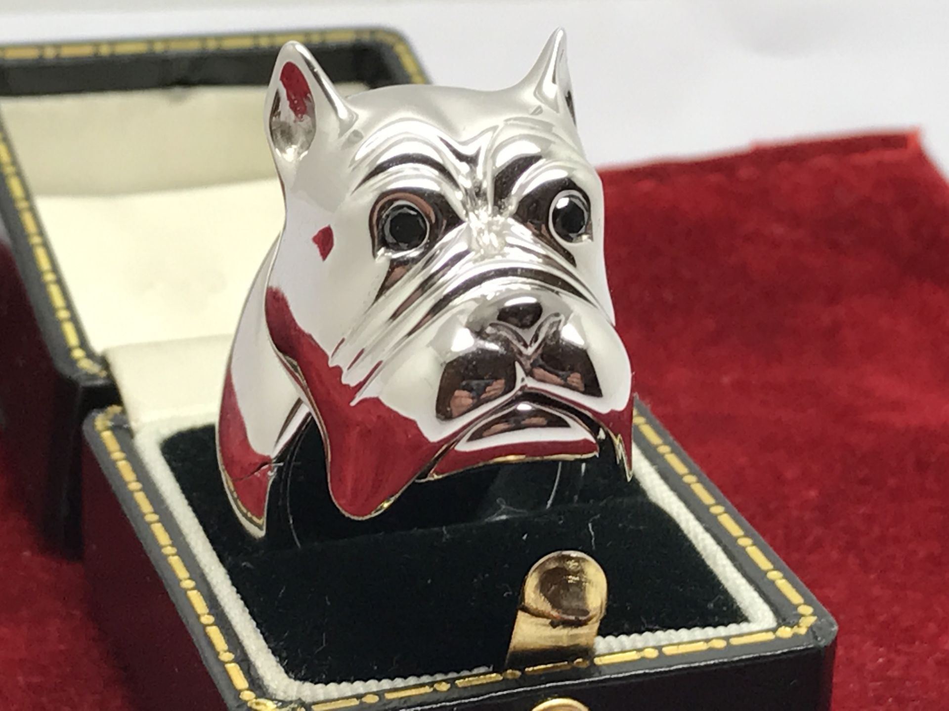 Famous Monte Carlo Zegg & Cerlati 18ct White Gold Bulldog Secret Compartment Heavy Ring 38.70g