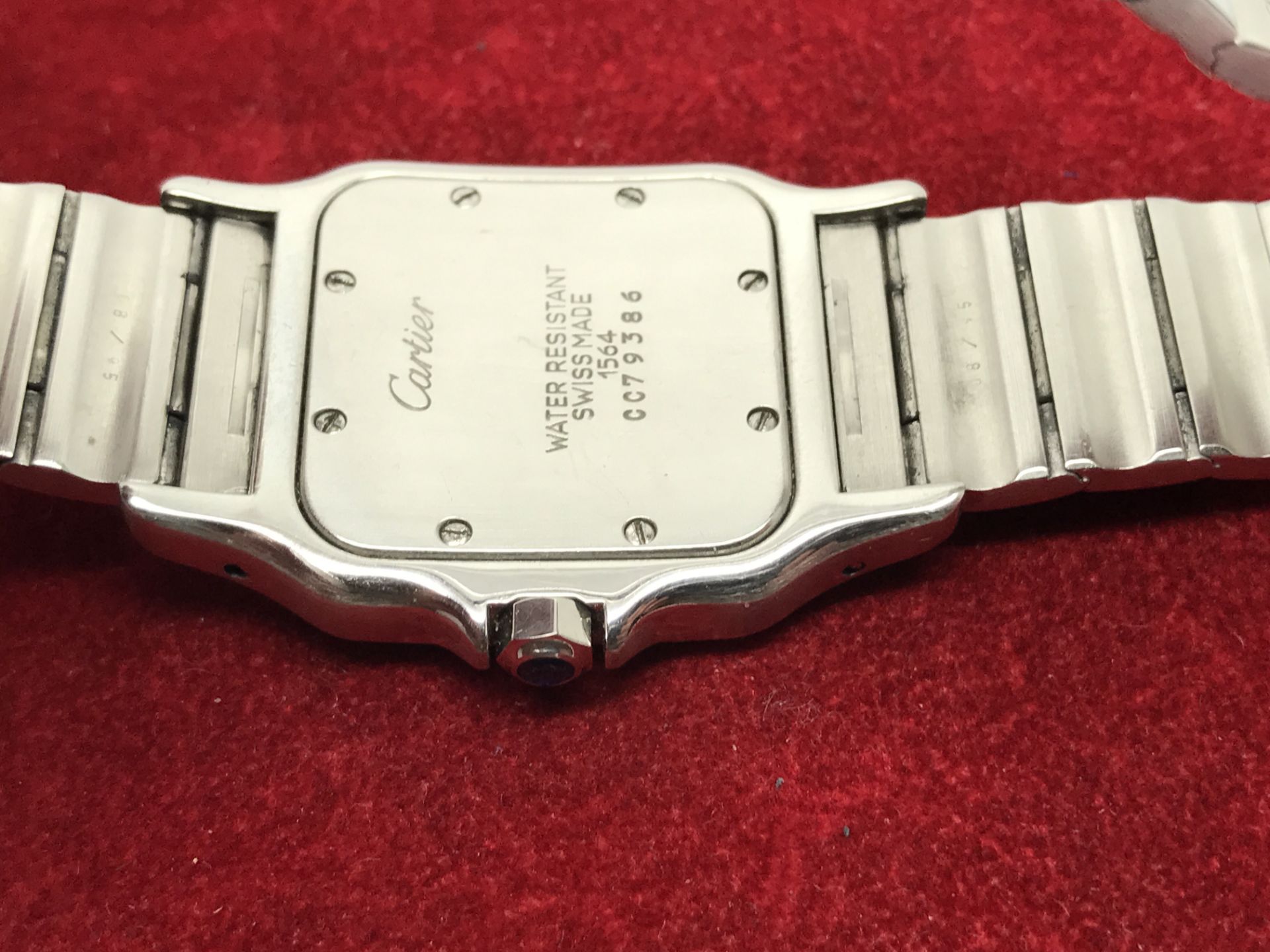 GENTS CARTIER SANTOS WATCH STAINLESS STEEL 1564 - Image 3 of 4