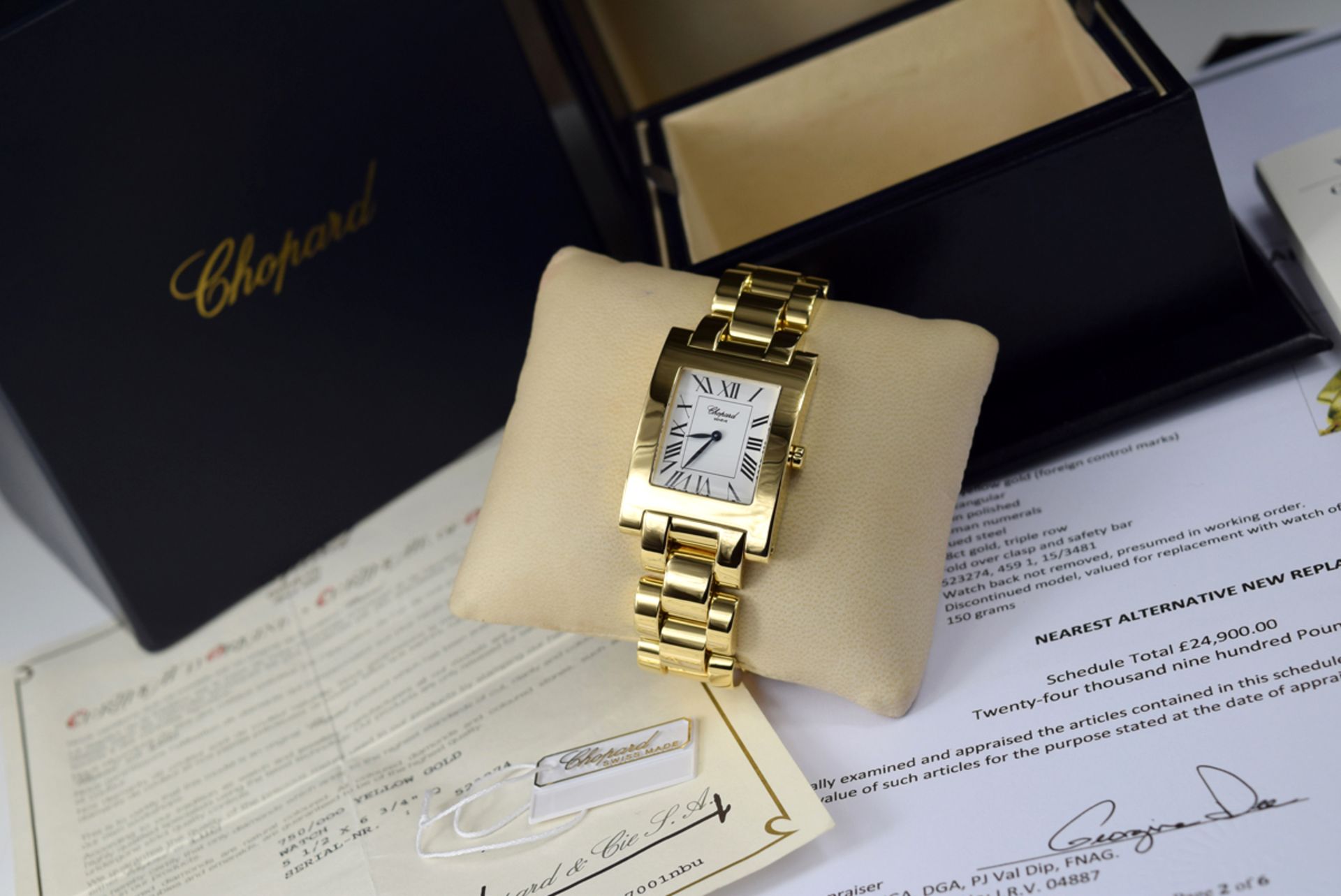 ❖ CHOPARD ❖ – CLASSIC 'HOUR' XL in 18k SOLID GOLD! XL SIZE (40mm x 30mm) BOX AND PAPERS!