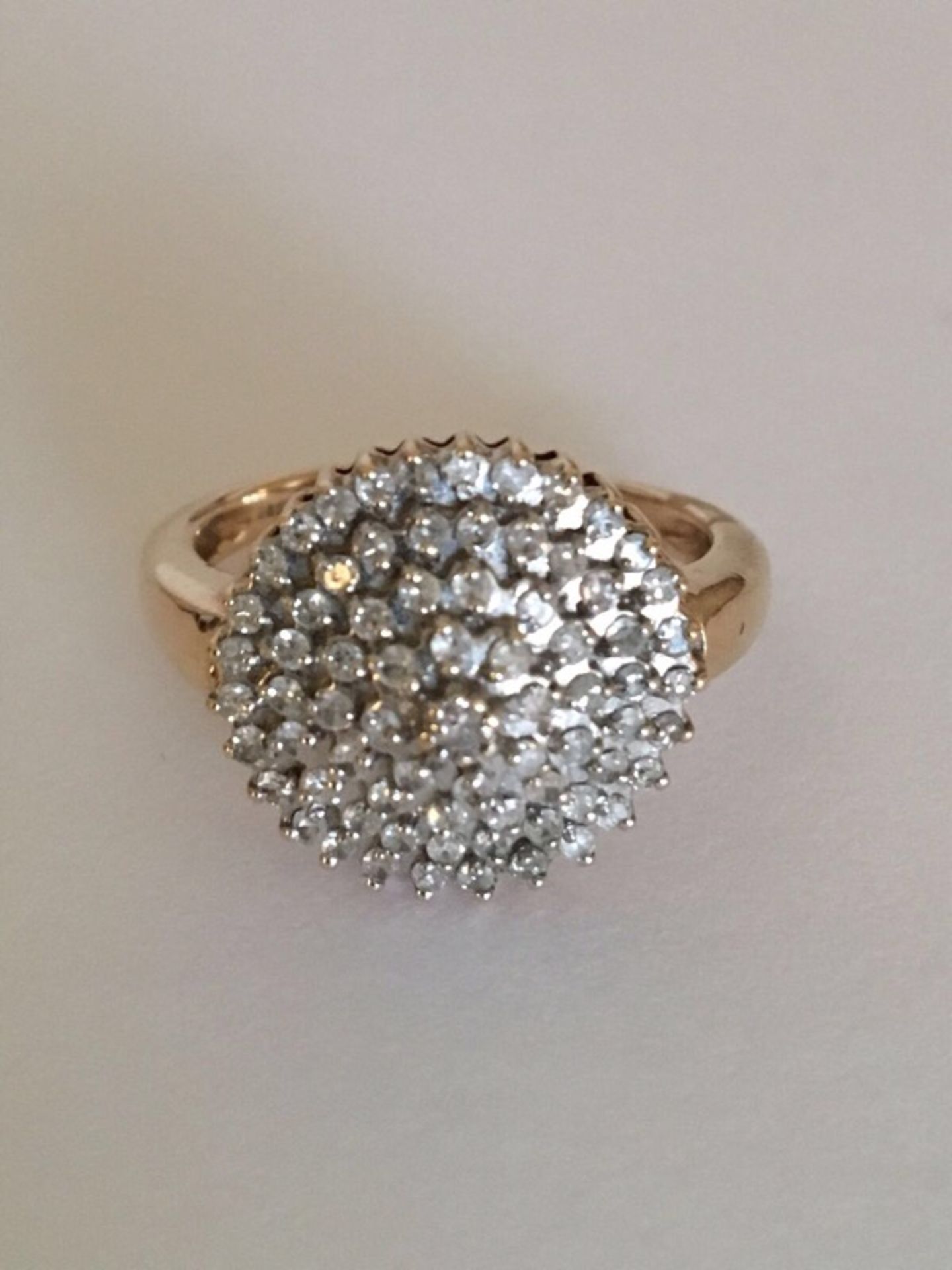9ct Gold & Diamond Cluster Ring Marked 375