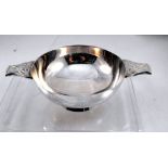 A Scottish silver Quaich 8cm diameter