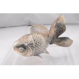 A Chinese silver articulated goldfish 10cm long