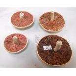 A group of 20thC Tromp L'oeil pottery mushrooms by Lady Anne Gordon (Dowager Marchioness of