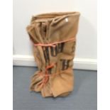 Four Vintage printed Hessian Bushel Sacks