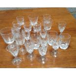 A quantity of cut glass drinking glasses (quantity)