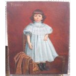C.Spinetti Oil on canvas portrait of a young girl "Pierrot" signed and dated 1892, 46cm x 56cm