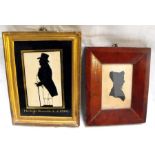 A 19thC painted silhouette of The Right Honorable C.J. Fox. with Rosenberg label to the reverse 12cm