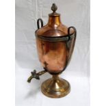 A 19thC copper samovar 45cm high