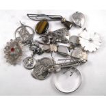A quantity of silver and other jewellery, including St Christopher pendants