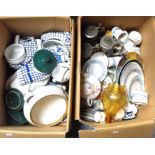 A Royal Doulton Cranbourne Pattern coffee set, A Denby green wheat pattern part dinner set and other