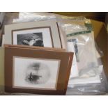 A large quantity of prints and engravings (box)