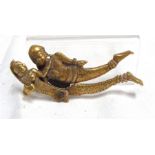 A pair of brass figural betel nut cutters 11.5cm long